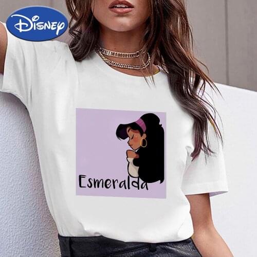 Esmeralda Disney Tee Shirt Womens Clothing Brand Fashion Popular Crewneck Short Sleeve Elegant Tshirts Summer Hipster Urban