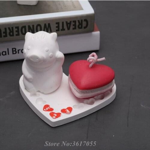 Love shape Macaron Candle Mold Heart shape Mold DIY Handmade Soap Mold Fondant Cake Mould