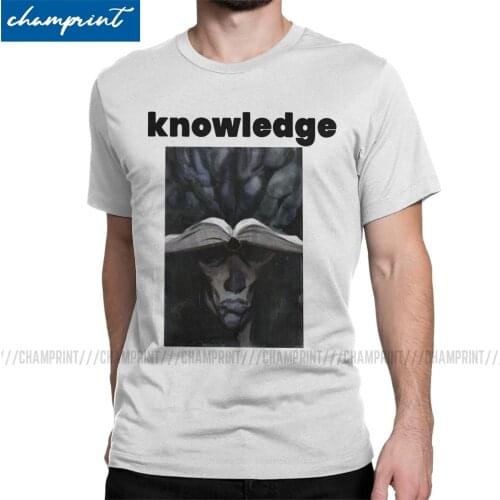 Disco Elysium Knowledge T-Shirt for Men Awesome Cotton Tees Crewneck Short Sleeve T Shirt Summer Tops