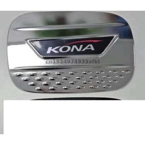 Chrome Benzine Tank Cap Brandstoftank Cover Beschermende Sticker Sticker Auto For Hyundai Kona 2018 2019 Abs Styling Accessoires
