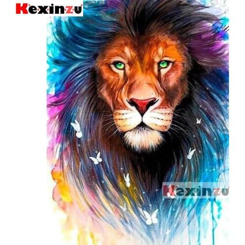 KEXINZU Full Square Diamond Painting Butterfly lion 3d Embroidery Animal 5D Diy Mosaic Rhinestone Decor Home Handmade Art Craft