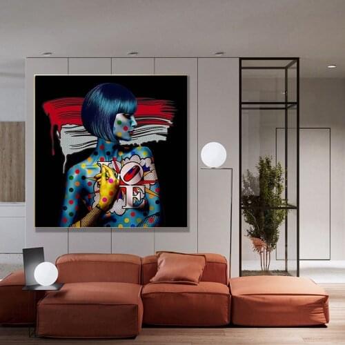 Colorful Graffiti Women Canvas Art Painting Modern Girl Posters and Prints Wall Art Picture for Living Room Home Decor