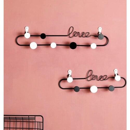 1pc Creative Love Simple Wall Hooks Key Holder Wall Metal Coat Hooks Gold Black Hat Hanger For Home Decor