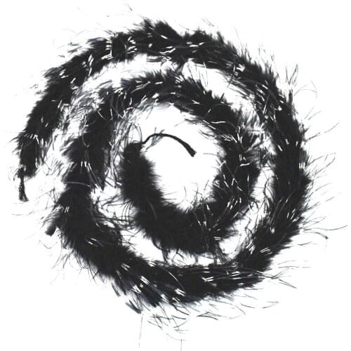 2Meters White Black Ostrich Feather Boa on Tape Ribbon Wedding Decoration Apparel Strip Shawl Feathers for Crafts Plumes Decor