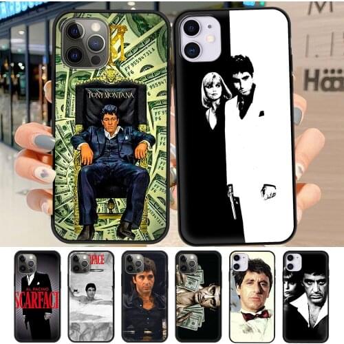 Scarface Tony Montana Case for Apple iPhone 11 12 Pro 6 XR X 7 8 Plus XS Max 6S Phone Coque Shell 5 5S SE 12Mini Cover Funda