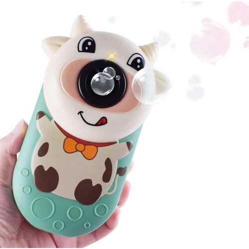 Cute Cartoon Bubble Machine Toys Leak-Proof Large Capacity Plastic Automatic Bubble Maker for Kids