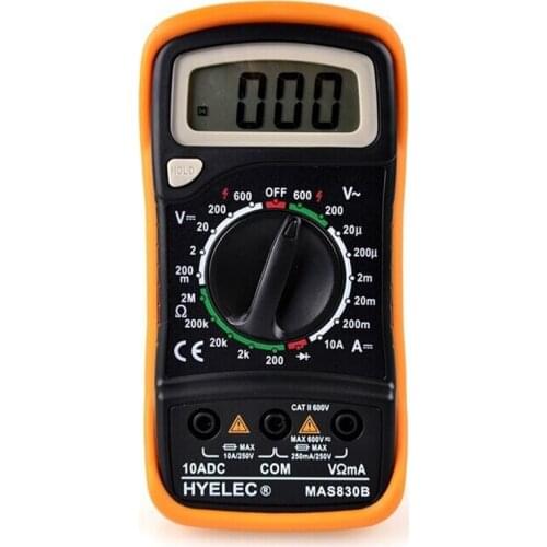MAS830B Multifunction Mini 3 1/2 Digital Multimeter LCD display of 15mm Height