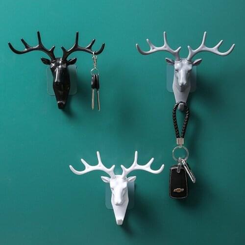 Fashion Deer And Elephant Hooks No-Hole Mounting Home Decoration Hanging Keys Clothes Bags LivingRoom Bathroom Kitchen Organizer
