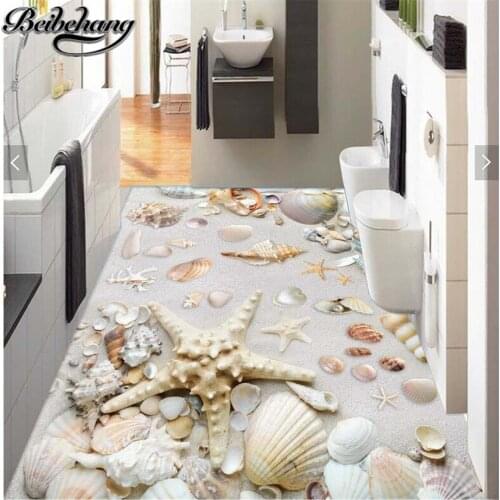 Beibehang Custom living room bedroom floor stickers self - adhesive ocean 3D shell world floor waterproof decorative painting