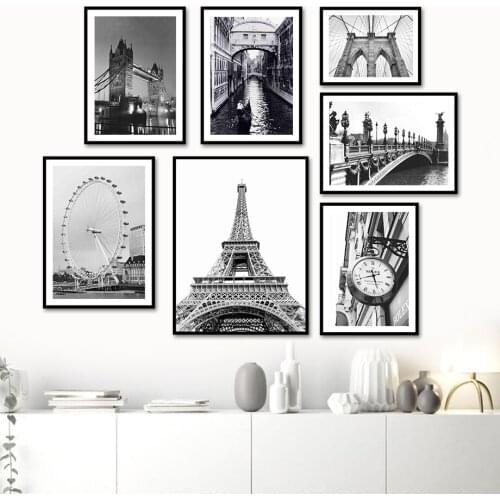 Venice Paris Tower Brooklyn Bridge Tour Wall Art Canvas Painting Nordic Posters And Prints Wall Pictures For Living Room Decor