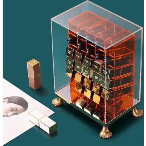 Desktop cosmetic shelf dresser labial glair is received storage organizer space saver organizer acrylic organizer box