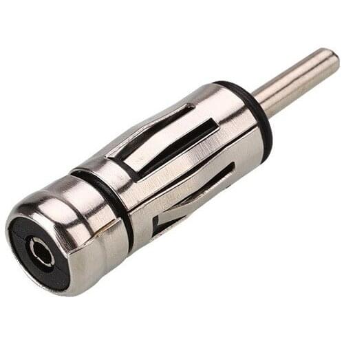 New 1*4cm Car Vehicles Radio Stereo ISO To Din Silver Aerial Antenna Mast Adaptor Connector Alloy Aerial Plug