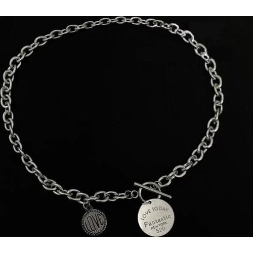 New Pearl Splicing Necklace Female Titanium Steel Love Cross Clavian Chain Design Simple Network Red Manner Accessories