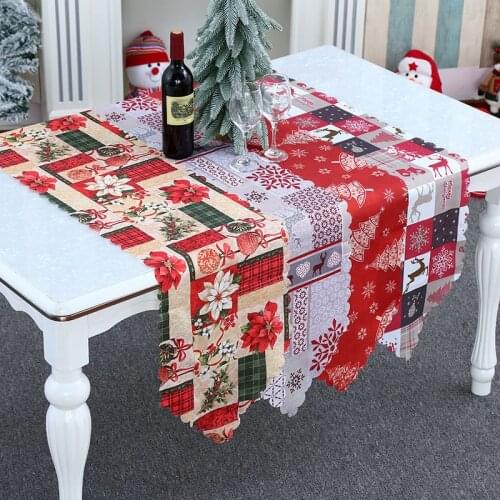 The New Xmas Christmas Table Runner Christmas Decor for Home Christmas Ornaments Xmas Gift Navidad 2021 New Year 2022 Kitchen