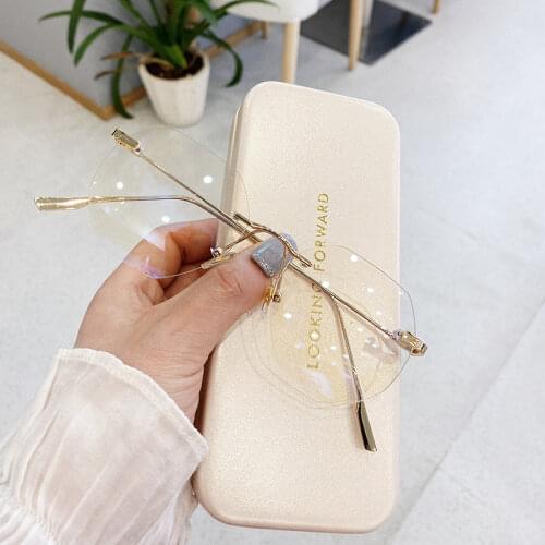 Blue Llight Blocking Rimless Glasses Frame Women Spectacle Myopia Transparent Glasses Men Eyeglasses Optical Frames