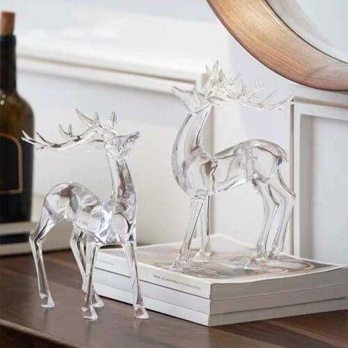 Powkhome Creative Animal Statue Two Lovell Reindeer Accents Sculpture Deer Figures Room Home Decor