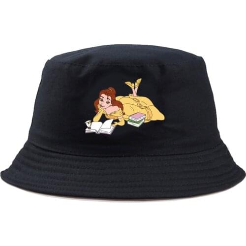 Disney Beauty and the Beast Belle Classic Gorros Summer Girl Boy Casual Bucket Hat Reversible Panama Headwear Outdoor Seaside