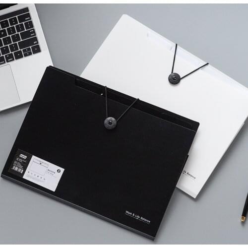 Catena A4 File Buckle Folder Document Bags for School and Office Stationery Multilayer Pockets Pochette A4 Document Organizer