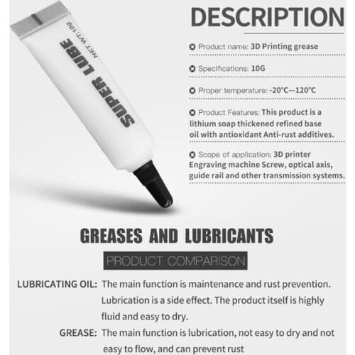 Dropship 1pc X Y-axis Easy threed super lube Gear grease For 3d printer Reduce noise Good lubrication effect Lubricating Oil