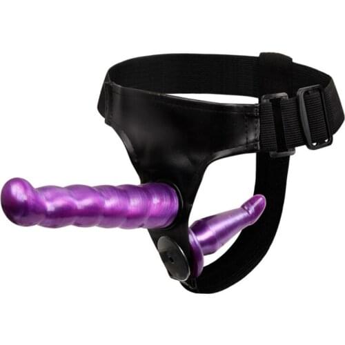 Fashion Double Dildo Strap-on for Lesbian Sex, Female Harness Detachable Double Dongs Strap on Penis Wearable for Women Couple