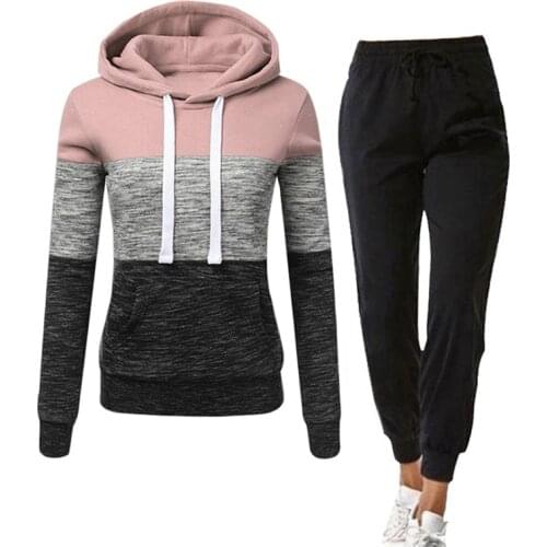 Tracksuit Woman 2020 Womens Clothing Pullover Hoodies Sweatpants Suit Female Two Piece Set Outfits Chandals Mujer Size S-4XL
