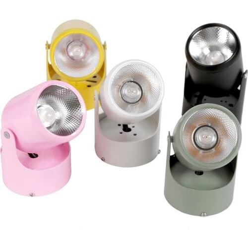 Led Spotlights Can Rotate and Surface Mounted Ceiling Living Room Background Wall Nordic Macaron Downlight Aluminum Knob Switch