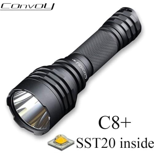 Convoy Flashlight C8+ with Luminus SST20 Linterna Led Portable Flash Light 18650 Black Torch Lantern Work Camping Fishing Light