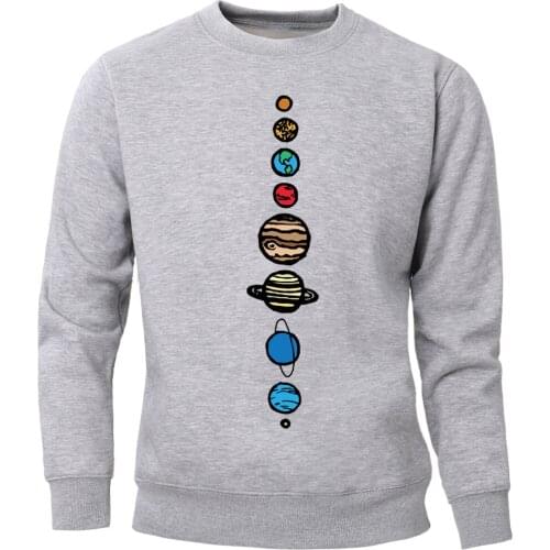 Dalaxy Eight Planets Hoodies Men Sweatshirts Universe Crewneck Sweatshirt Hoodie Winter Autumn Fleece Warm Printed Sportswear