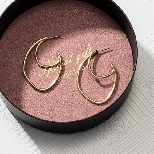 Jewelry for Women Golden Color Metal Irregular Earrings for Women Unusual Drop Dangle Earrings 2020 Trend Statement Earrings