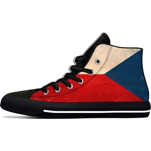 Czech Republic National Flag Funny Fashion Cool Casual Cloth Shoes High Top Lightweight Breathable 3D Print Men Women Sneakers