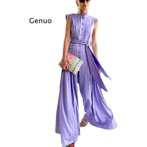 Retro Floral Print Office Lady Belted Jumpsuit Women Sexy Butterfly Sleeve Wide Leg Romper Casual O Neck Beach Overalls Playsuit
