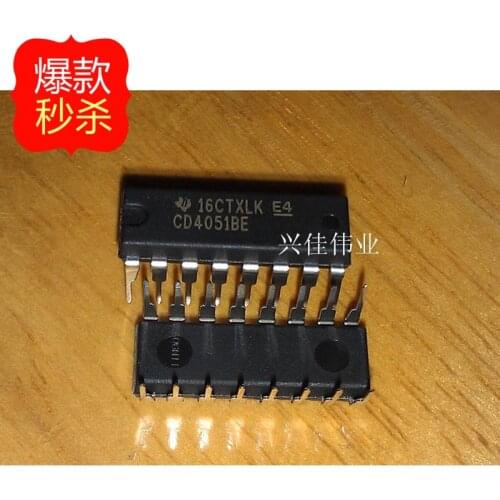 10PCS [ Original authentic] TI CD4051 CD4051BE DIP16 eight selected an analog switch