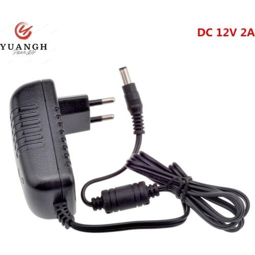 12V 2A AC 100V-240V Converter Adapter DC 12V 2A 2000mA Power Supply EU UK AU US Plug 5.5mm x 2.1mm for CCTV IP Camera