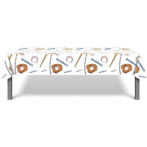 130*220cm PE Baseball Sports Fans Game Birthday Party Theme Tablecovers Gym Baby Shower Disposable Tablecloths Party Supplies
