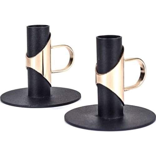 2 Pcs Candlestick Taper Candle Holder Candle Stand Candlelight Dinner Party Kitchen Home Decoration