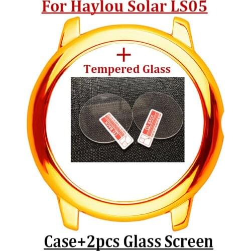 2pcs Tempered Glass film + Watch bands Wrist For Haylou Solar LS05 Strap Bracelet Band + Protector Screen for Haylou Solar Belt