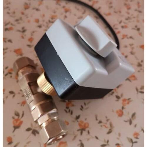 2 Way 3-Wire Brass Motorized Ball Valve 6VA IP54 AC220V DN15 DN20 DN25 Electric Actuato Manual Switch