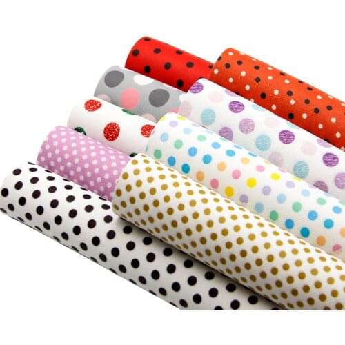 David accessories 20*33cm Dots Vinyl Synthetic Leather Patchwork For Hair Bow Handbags Wallet Phone Cover DIY,1Yc4262
