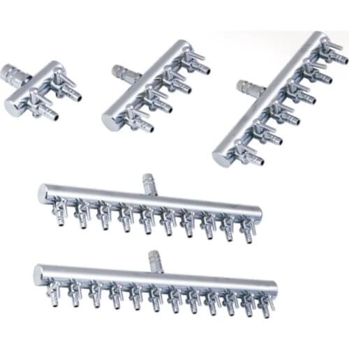 Aquarium Air Pump Splitter Distributor Fish Tank Pump Valves 1/2/3/4/5/6/8/10/12 Ways Stainless Steel Control Valve Aquaria