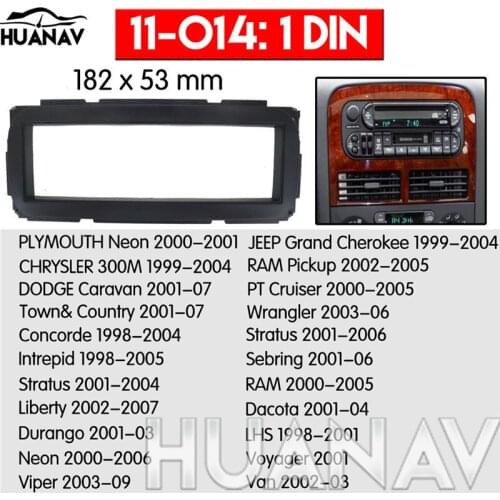 HUANAV Car Radio stereo Fitting installation adapter fascia For 1999-2004 Jeep Grand Cherokee 1DIN Stereo Frame Audio Fascias