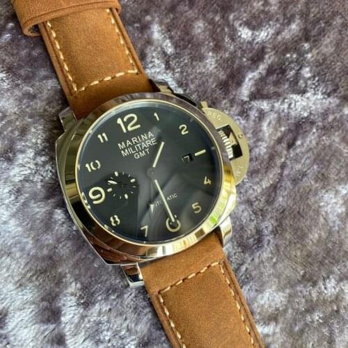 1963 Pilot Watch 44mm Dial Automatic Mechanical Multifunctional Luminous Military Watches Tough Guy Cool Personality Men Watches