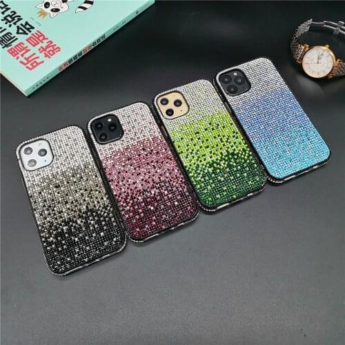 Luxury Glitter Crystal Rhinestone Gradient Color Case For Samsung S10 Plus S20 Ultra Note 10 PRO Note 20 Silicone Diamond Cover