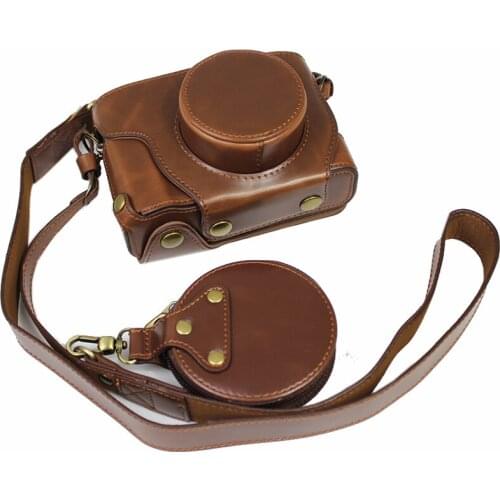 PU leather digital camera case bag cover for Fujifilm Fuji X100V with should strap Small Storage Bag