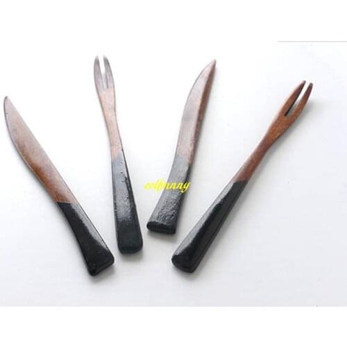 20pcs/lot Free Shipping 12*1cm Wooden Butter Knife fork Wood Jam knife Pastry Cream Cheese Butter Cake Knife tableware