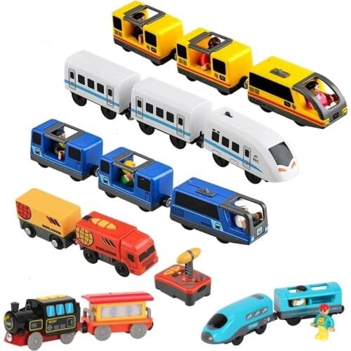 Kids RC Electric Train toys Railway Accessories Locomotive Magnetic Train Diecast Slot Toy Fit for Thomas Wooden Tracks