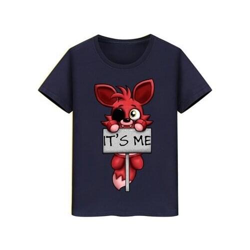 Baby Clothes Kids Brand Tshirt Teenage Boy its Me Kawaii FNAF Plush Foxy Children Tee Girls T-Shirt Pure Cotton Short Sleeve