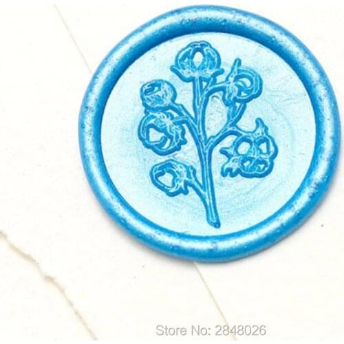 Cotton Stamp Wax Seal Stamp,plant seals,wedding gift, wood wax stamp,party seal