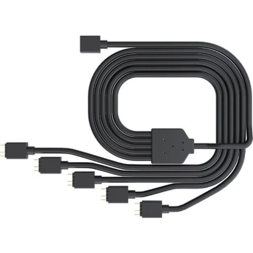 ARGB 1 to 5 3PIN 5V Flexible Fan RGB Adapter Cable Computer Case Connector MSI K3KB