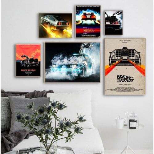 Back to the Future Movie Classic Cool Car Poster And Prints Wall Art Canvas Painting Vintage Pictures Home Decor quadro cuadros