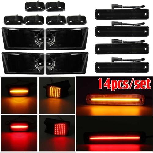 14pcs LED Cab Roof Light Kit Side Marker Repeater Turn Siganl Lights Lamp for Hummer H2 2003-2009 2004 2005 2006 2007 2008